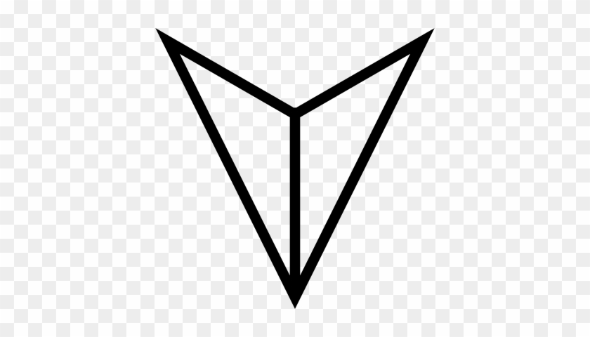 Arrow Head Pointing Down Vector - Arrow Head Outline #542232