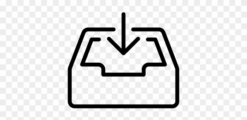 Down Arrow And Inbox Vector - Boite De Réception Icone #542248