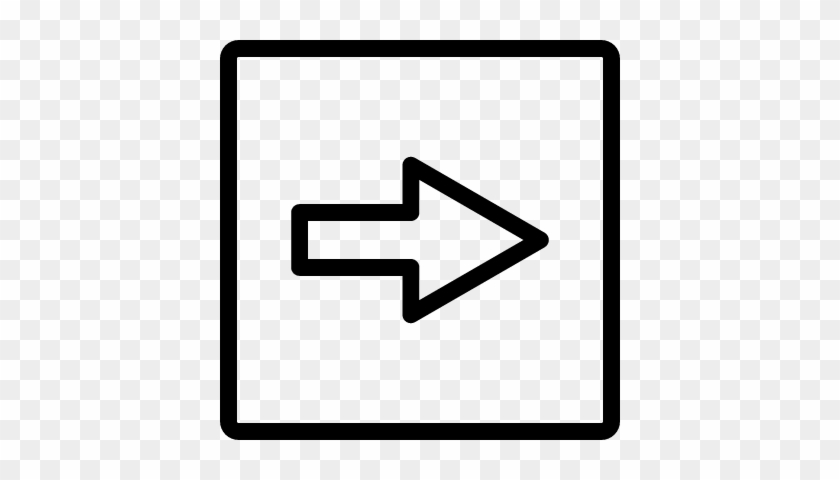 Right Arrow Square Button Outline Vector - Icon #542288