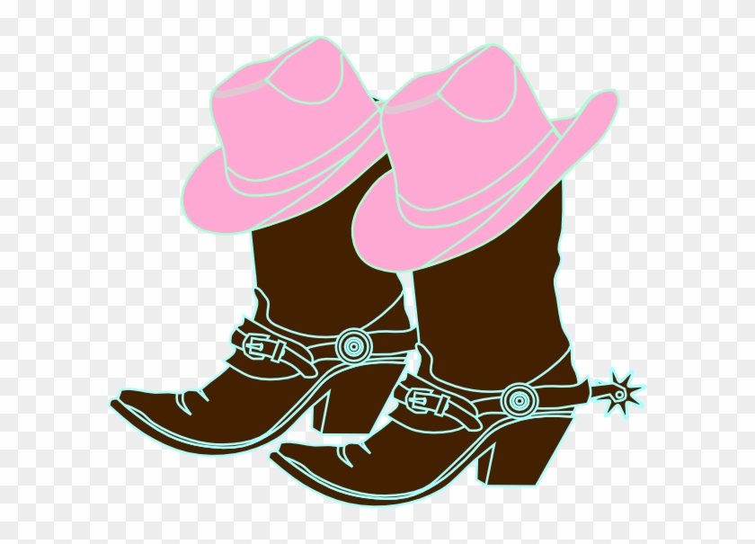 How To Set Use 2 Girl Cowboys Svg Vector - Pink Cowgirl Boots Clipart #543512