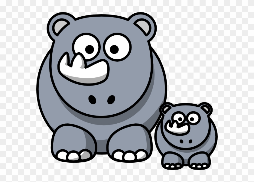 Baby Rhino Clip Art - Cartoon Rhino Clipart #94649