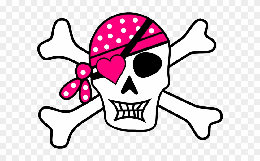 Pink Pirate Cross Bones Clip Art At Clker Com Vector - Skull And Crossbones Pink #94897