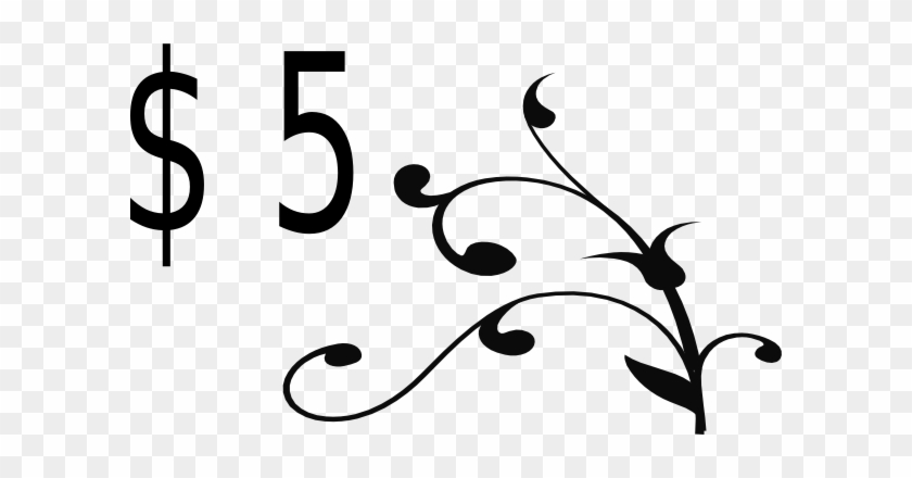 $5 Price Tag - Tree Branch Clip Art #96386
