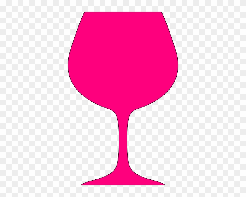 Wine Glass Outline Black Clip Art At Clker - Pink Wine Glass Clipart #96683