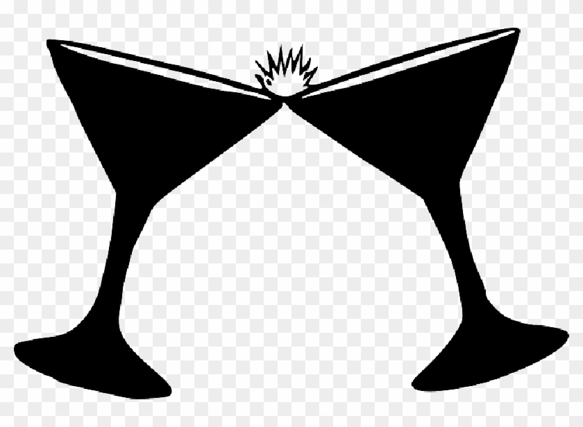 Drink Glass, Wine, Silhouette, Cartoon, Drinking, Drink - Wine Glasses Clip Art #96775