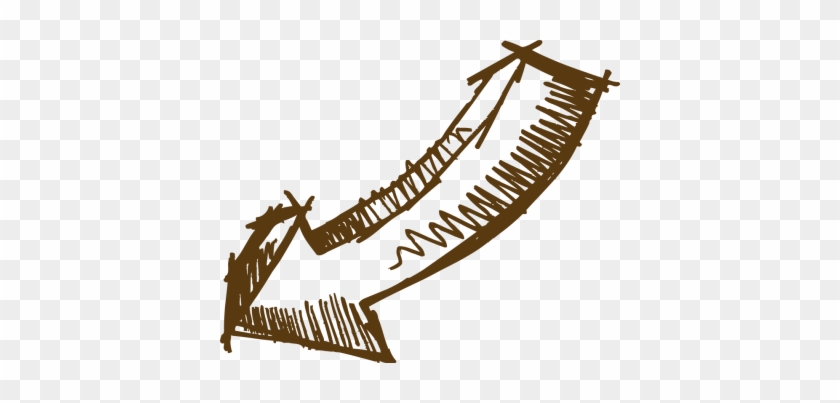 Vintage Arrow Clipart - Sketched Curved Arrow Png #97496