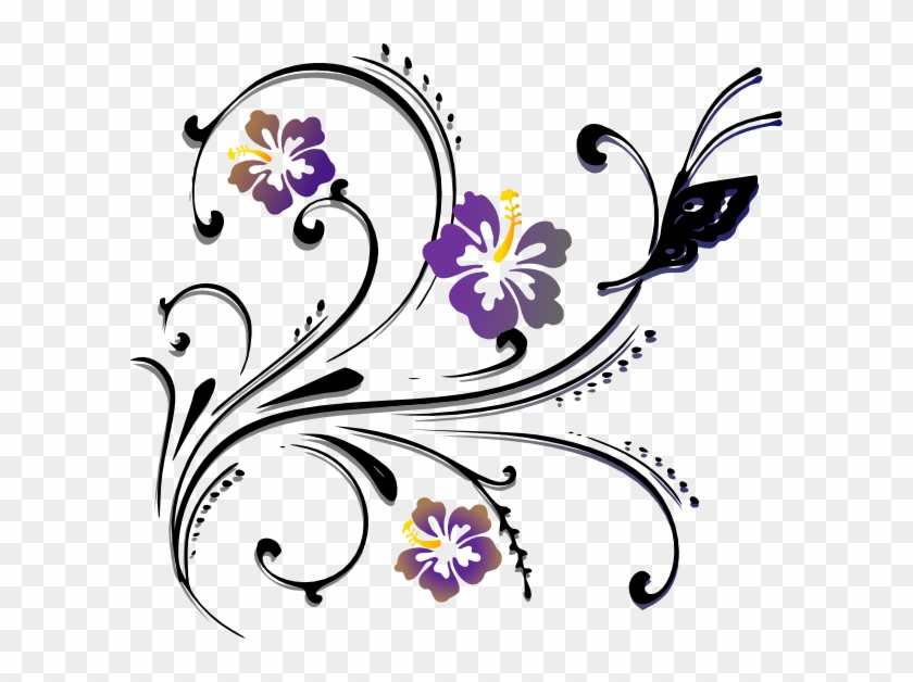 Butterfly Scroll Clip Art At Clker - Corner Designs For Painting #97856