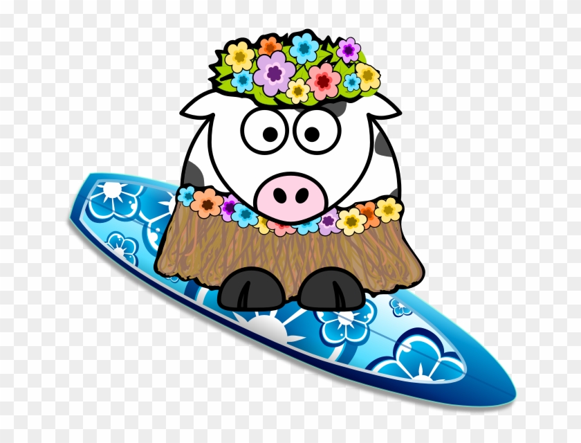 Surfer Girl Cow - Cow In Hula Skirt #98430