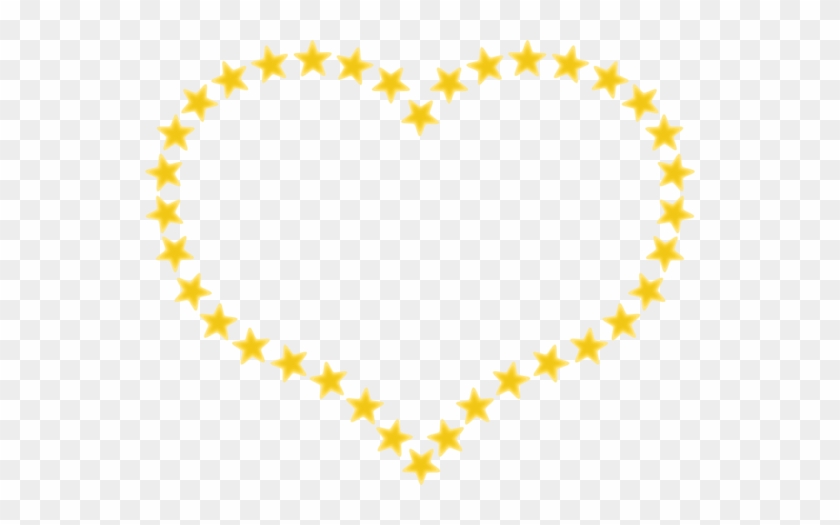 Pixabella Heart Shaped Border With Yellow Stars - Star In Heart Shape #99543