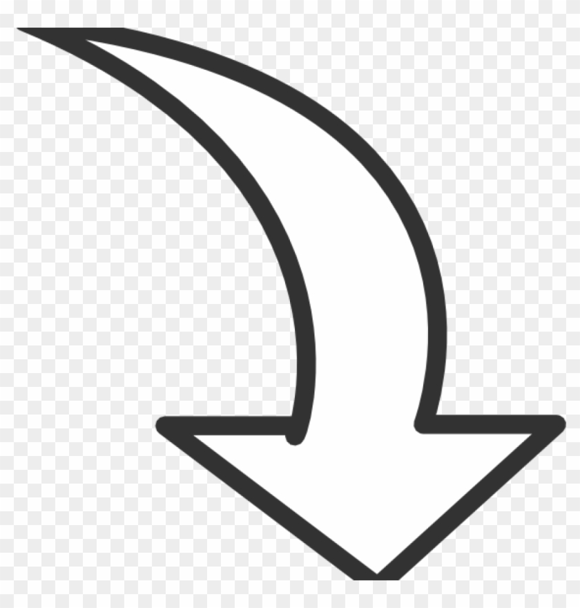 Arrow Clip Art White Curved Arrow Clip Art At Clker - Curved Arrow Clip Art #99826