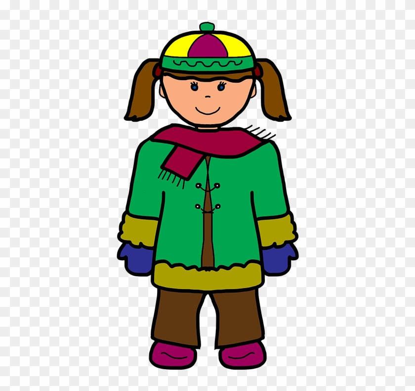 Girl Cartoon Winter Cold Scarf Christmas Treads - การ์ตูน เด็ก ฤดู หนาว #101404