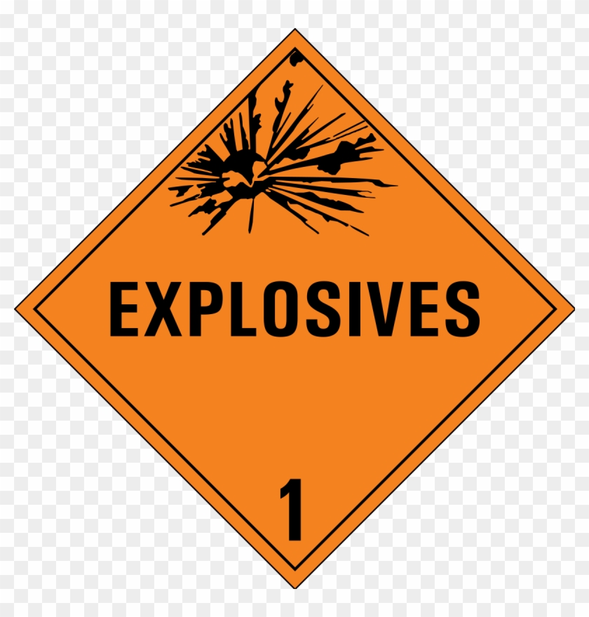 Class 1 Danger Sign Clip Art Free Vector - Class 1 Hazardous Materials #101849