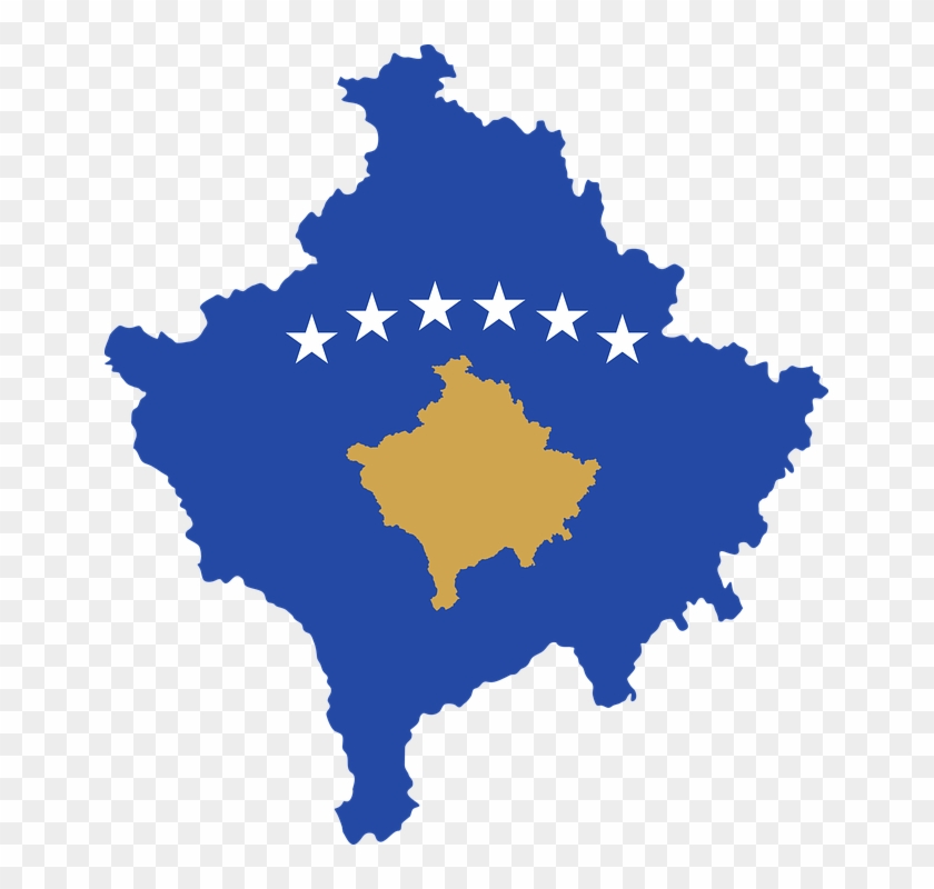 Map Overviewback To Beginning Hide Map - Kosovo Flag Map Png #545496