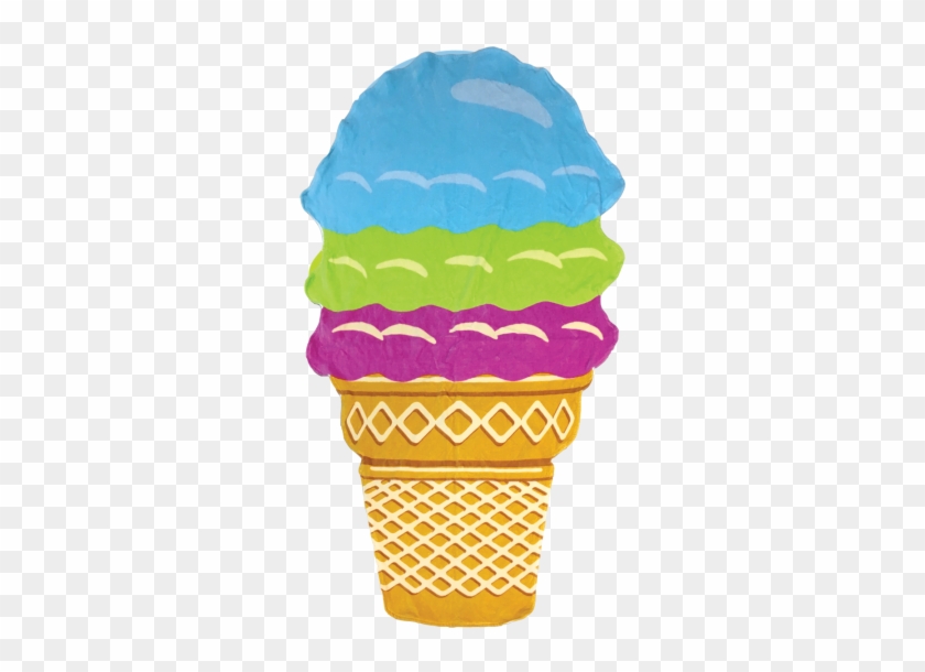 Scoops Towel - Scream Oversized Scoops Ice Cream Cone Beach Towel #546439