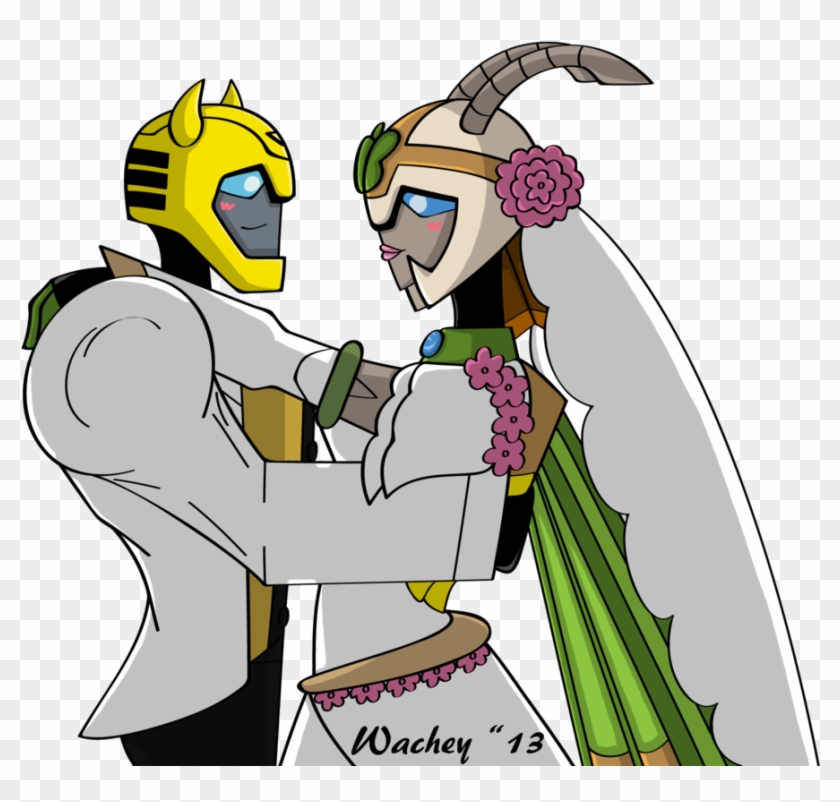 Bumblebee And Jadebutterfly Wedding Commission By Wachey - Transformers Animated Fanfiction Sari Love Bumblebee #548650