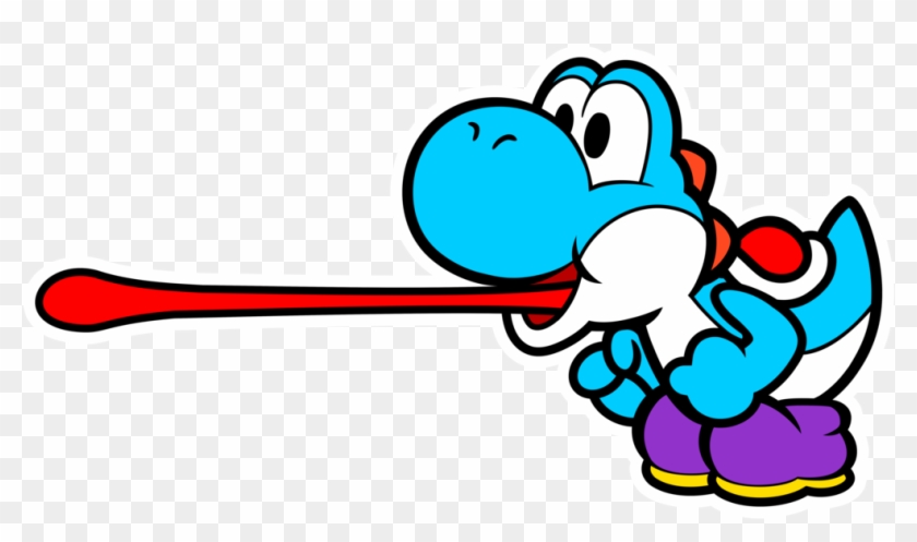 Light Blue Paper Yoshi Vector - Paper Mario Color Splash Yoshi #549985