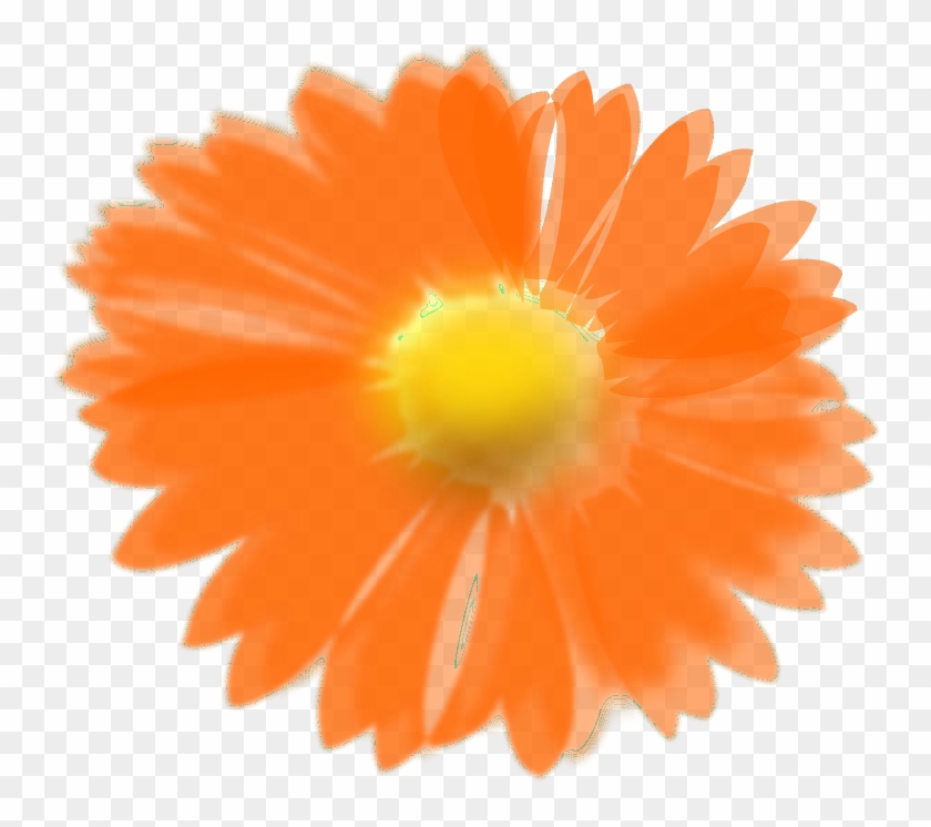 Orange Free Flower Inked - Clip Art #552603