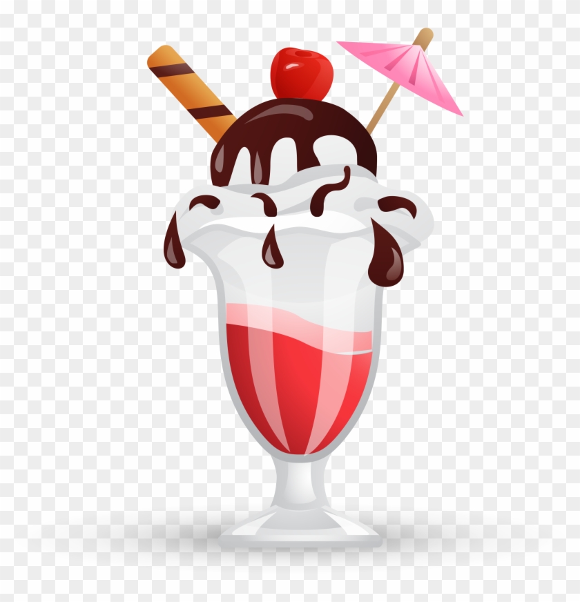 Sundae Ice Cream Cake Vadilal - Ice Cream Glass Vector Png #553049