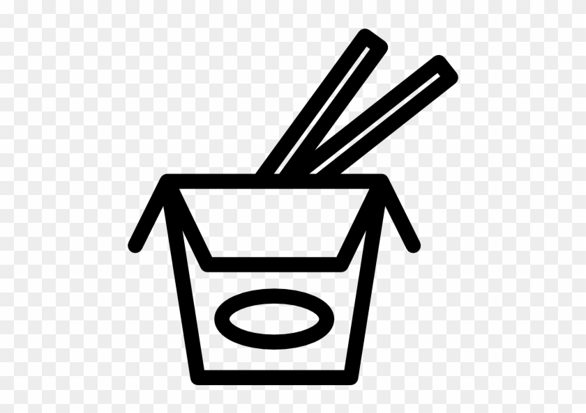 Food Box With Chopsticks Vector - Food Box Icon Png #554378
