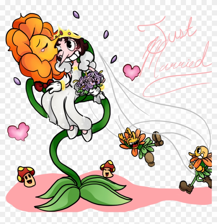 Cuphead Floral Design Fan Art Cartoon - Cuphead Floral Design Fan Art Cartoon #555177