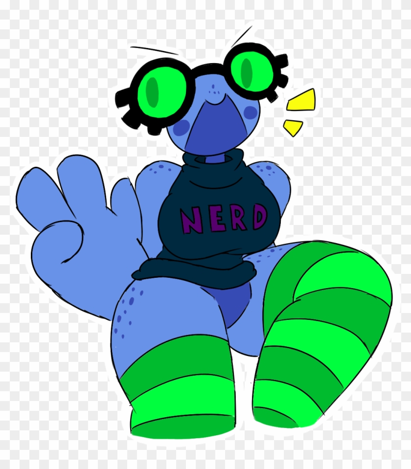 Nerdy Frog Gal I Drew For A Peep Over At Discord X3c - Cartoon #556009
