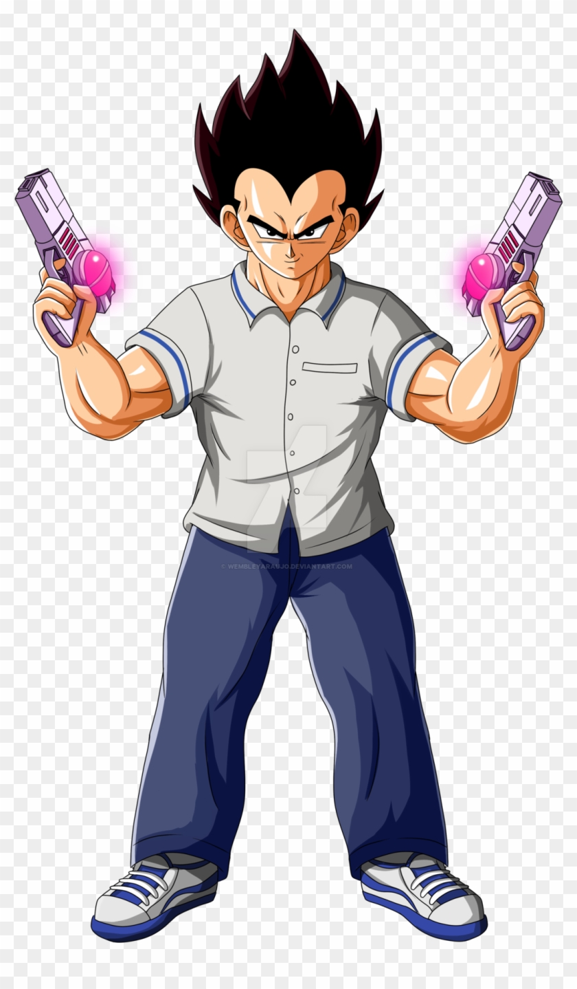 Vegeta Gal Gun Double Peace By Wembleyaraujo - Vegeta With A Gun #556060