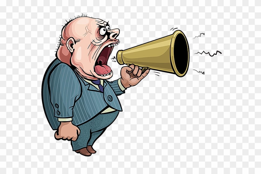 The On-hold Guy Message Service Is A Whole New Concept - Shout With Megaphone Cartoon #557543