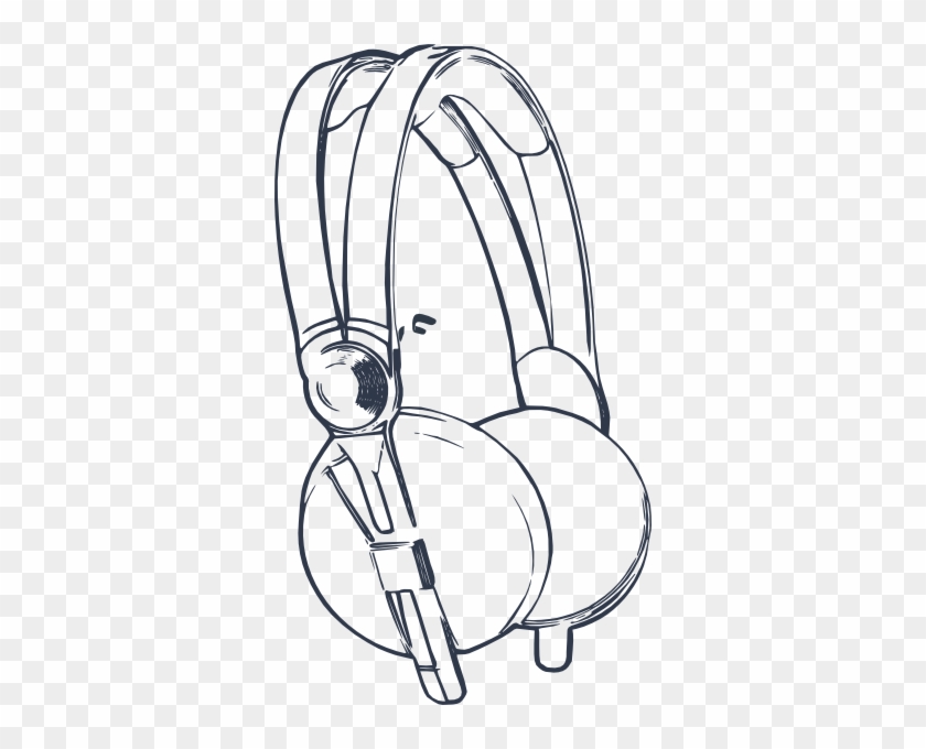 Headphones Clip Art Outline 75750 - Headphone Sketch Png #557863