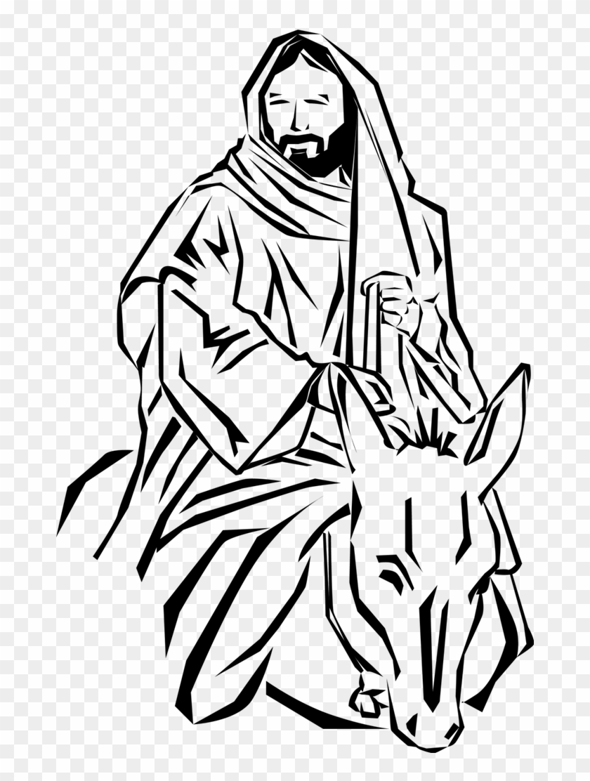 Jesus On A Donkey Palm Sunday Clip Art - Palm Sunday Jesus Clip Art #557907