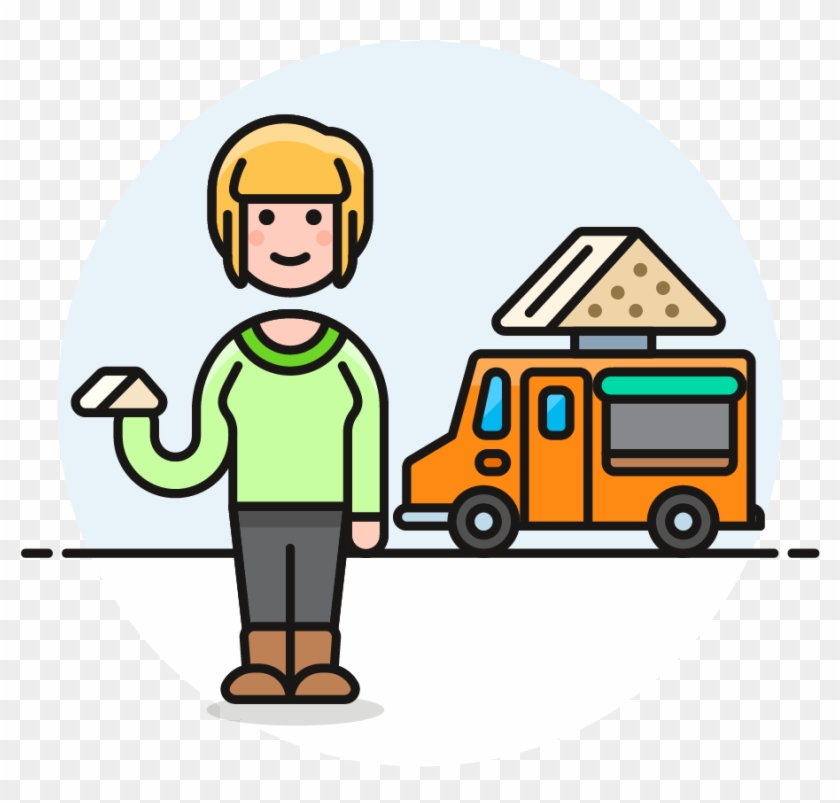 36 Sandwich Food Truck Female Caucasian - Cartoon #558208