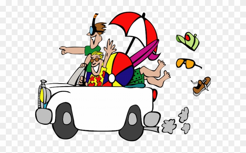 Funny Travel Cartoon Car Vacation Trip Hol - Trip To The Beach #558763