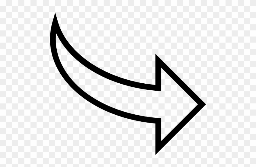Curved Arrow Pointing To Right Vector - White Arrow Pointing Right #560110