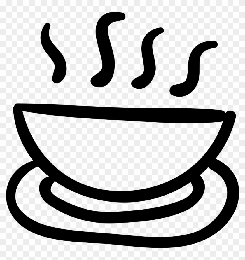 Soup Hand Drawn Hot Food Bowl Comments - Vector Plato De Comida #560562