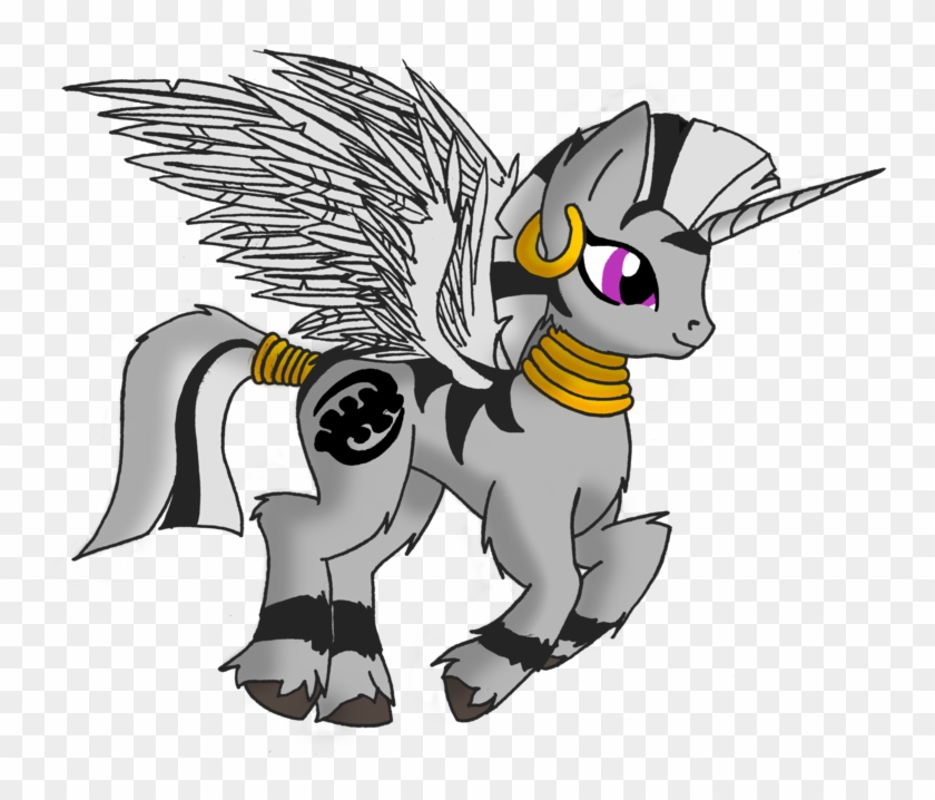 Alicorn Zebra By Silverwolvesforever - Cartoon #560838
