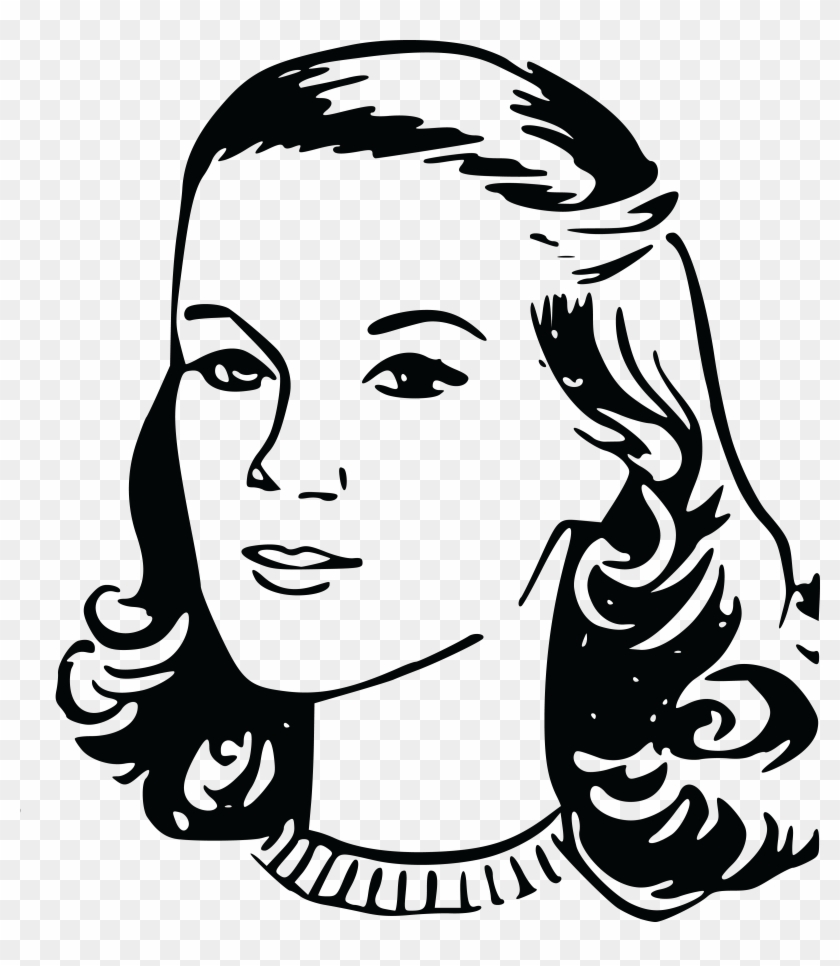 Free Clipart Of A Retro Girl, Black And White - Poster: Pop Ink - Csa Images' Woman In Swimsuit Looking #563658