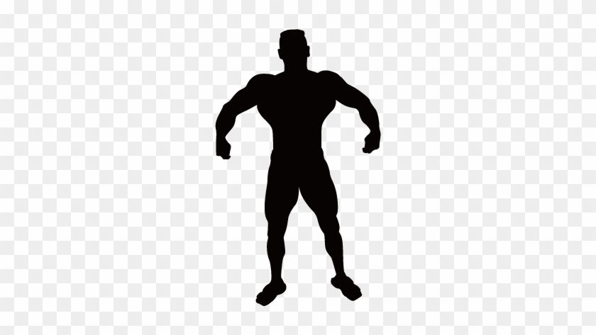 Vitruvian Man Silhouette Muscle Clip Art - Fit Man Silhouette Vector #564841