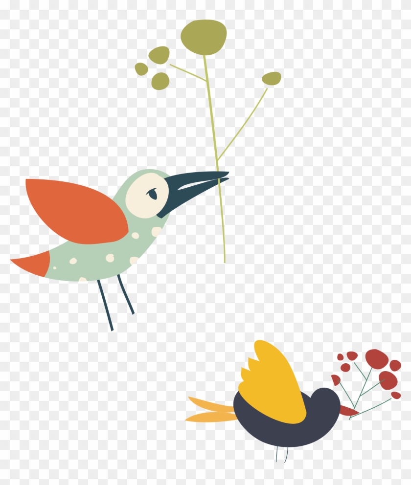 水彩小鸟 - Vector Graphics #564968