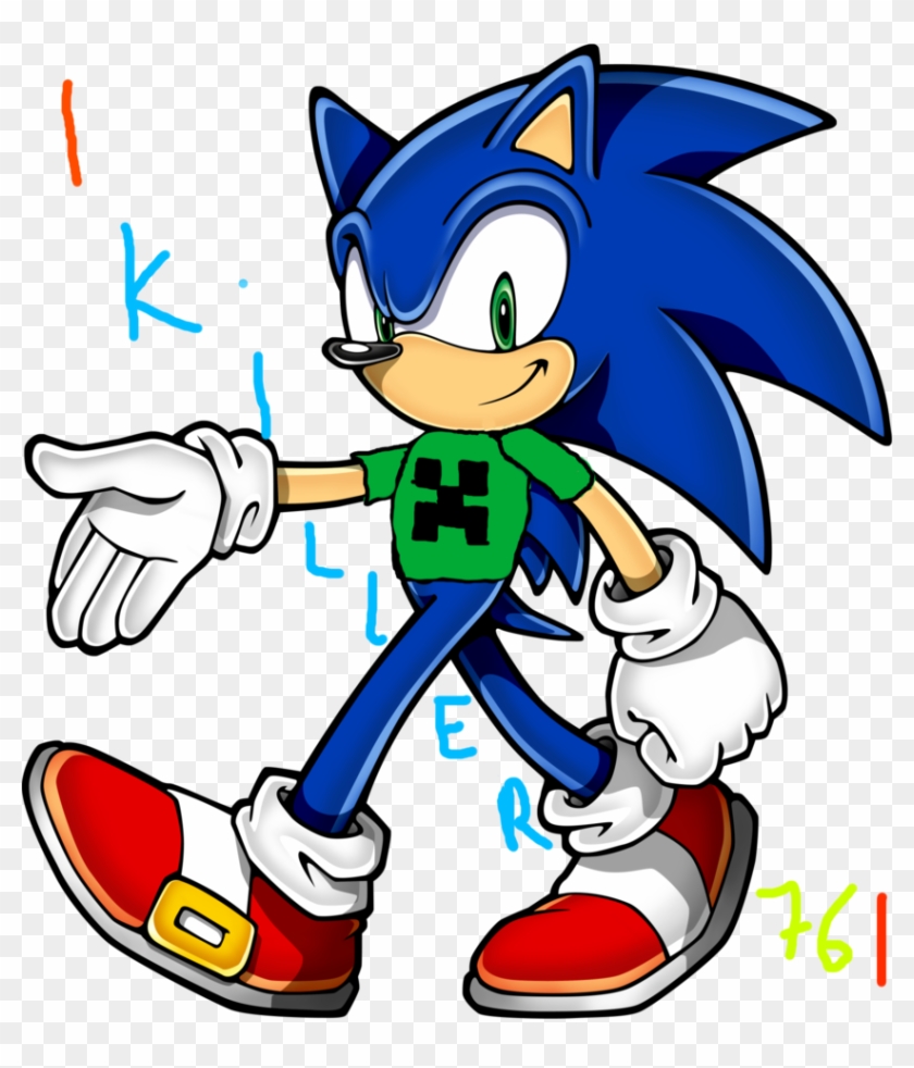 Sonic The Hedgehog With Creeper T-shirt By Tailsthefox76 - Sonic The Hedgehog Characters #565439