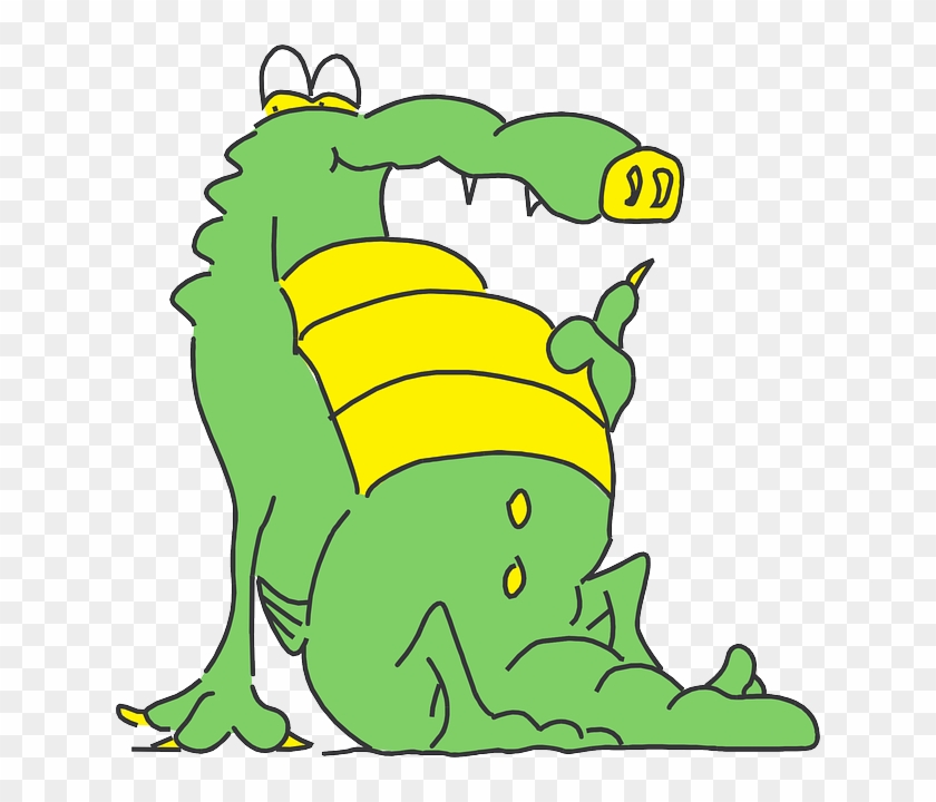 Food, Happy, Cartoon, Full, Eat, Alligator, Eating - Full With Food Cartoon #566109