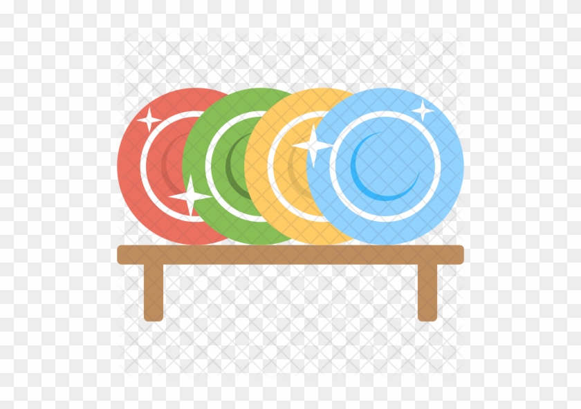 Washed Dishes Icon - Dishwashing #566352