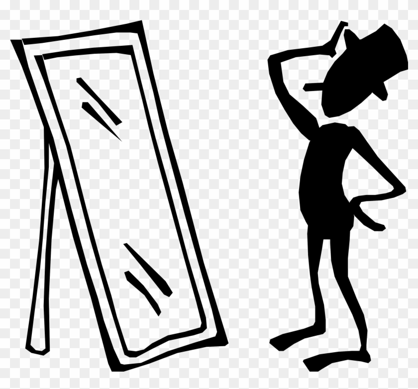 Man - Looking In Mirror Clipart #569811