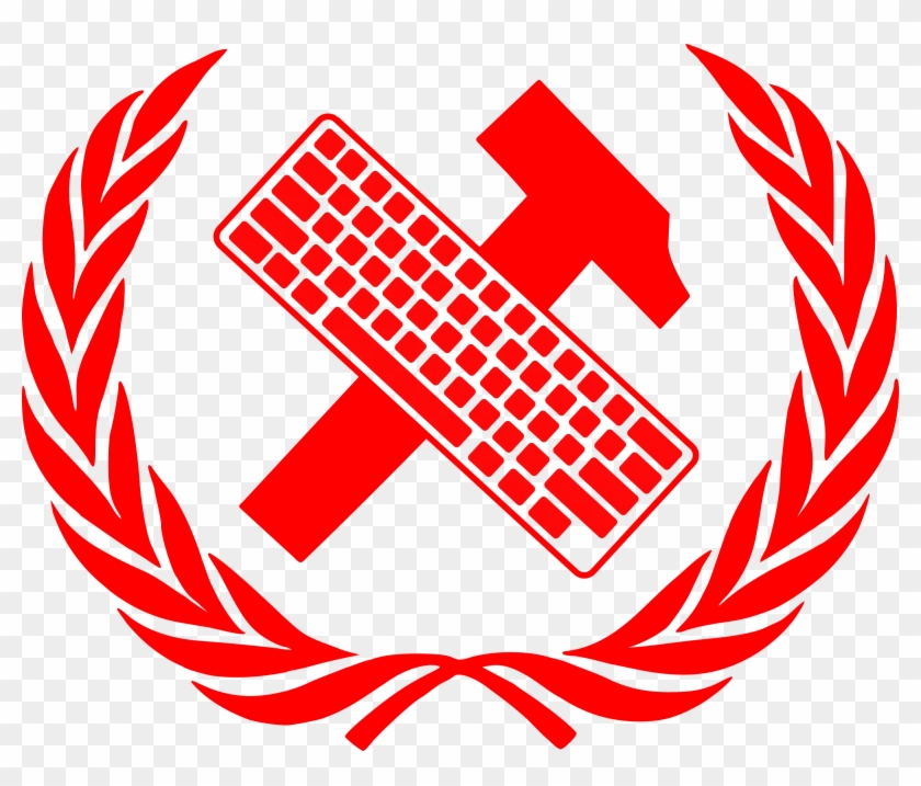 Hammer And Keyboard In Laurel Wreath - Hammer And Sickle Keyboard #570546