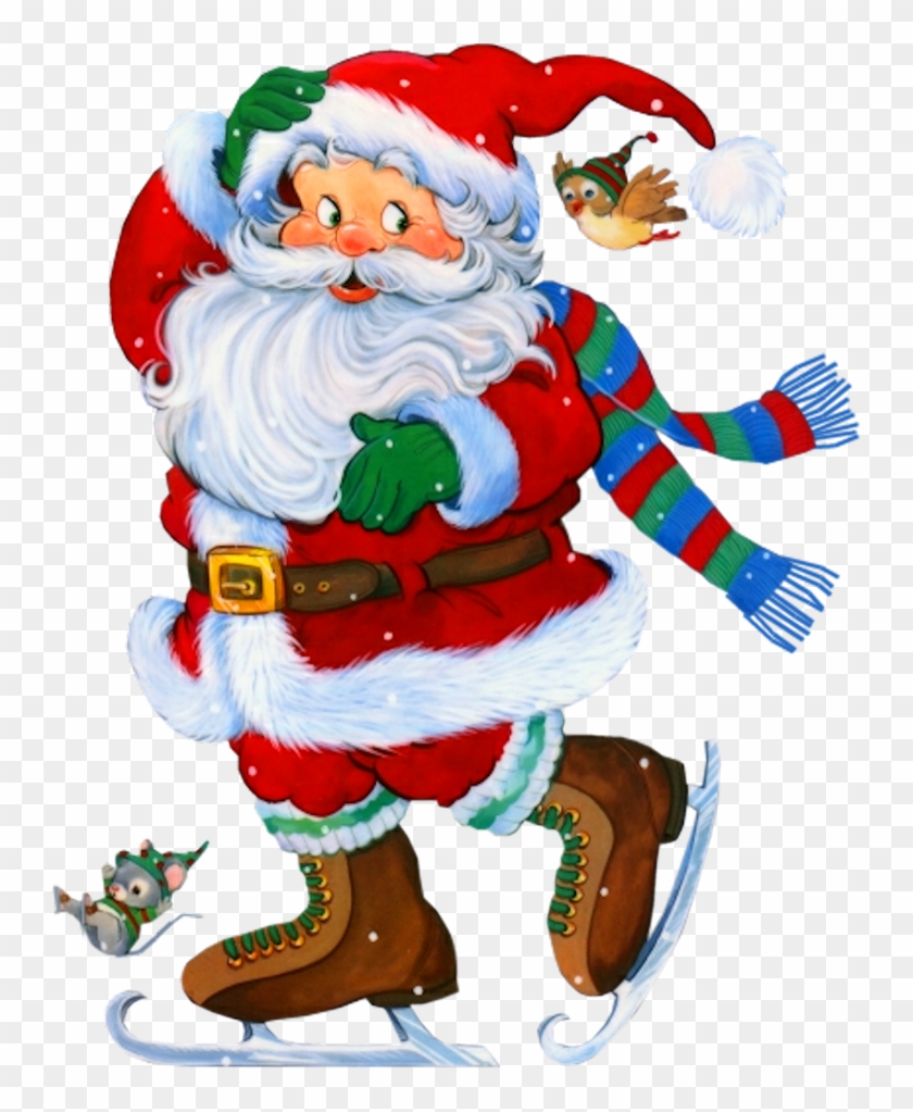 Christmas Clip Art Ice Skating - Transparent Santa #571666