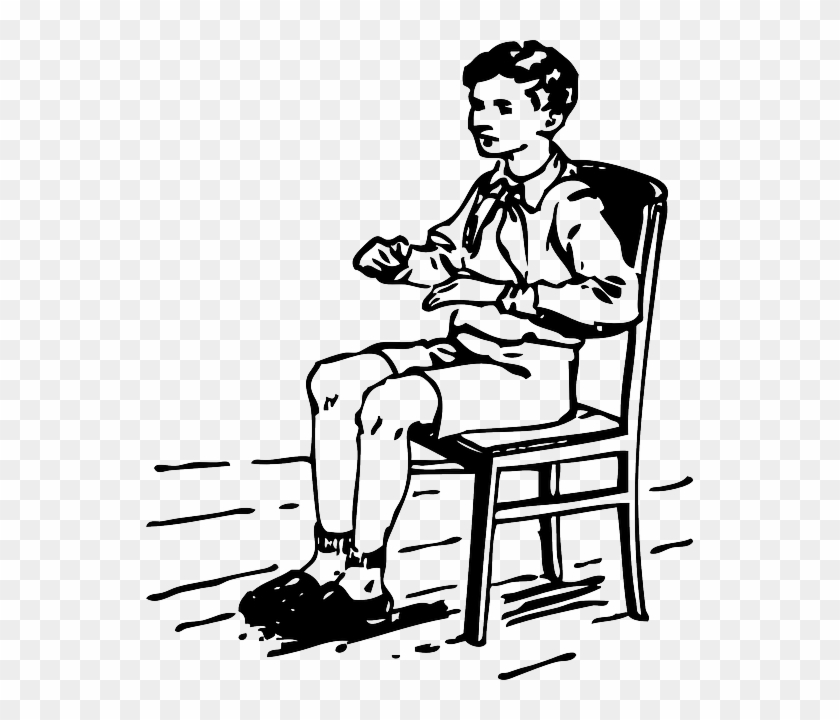 Unfortunately The Prank Went Wrong, And The Boy Who - Sitting Clip Art Black And White #571676