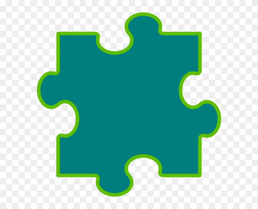 Blue Green Puzzle Piece Clip Art - Clip Art #572870