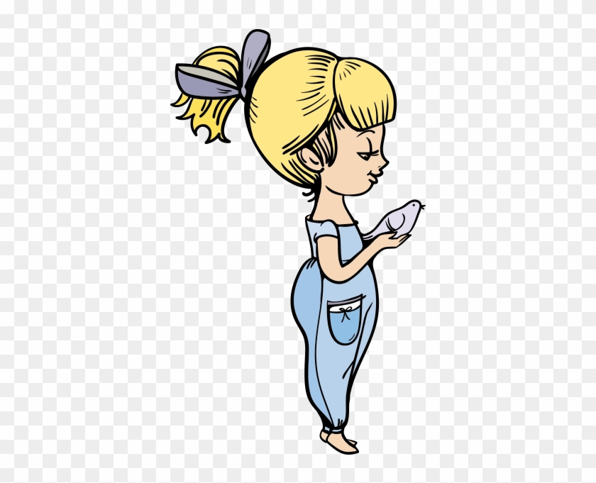 Clipart Elinde Kuş Tutan Kız Çocuğu - Elinde Kuş Olan Çocuk #575349