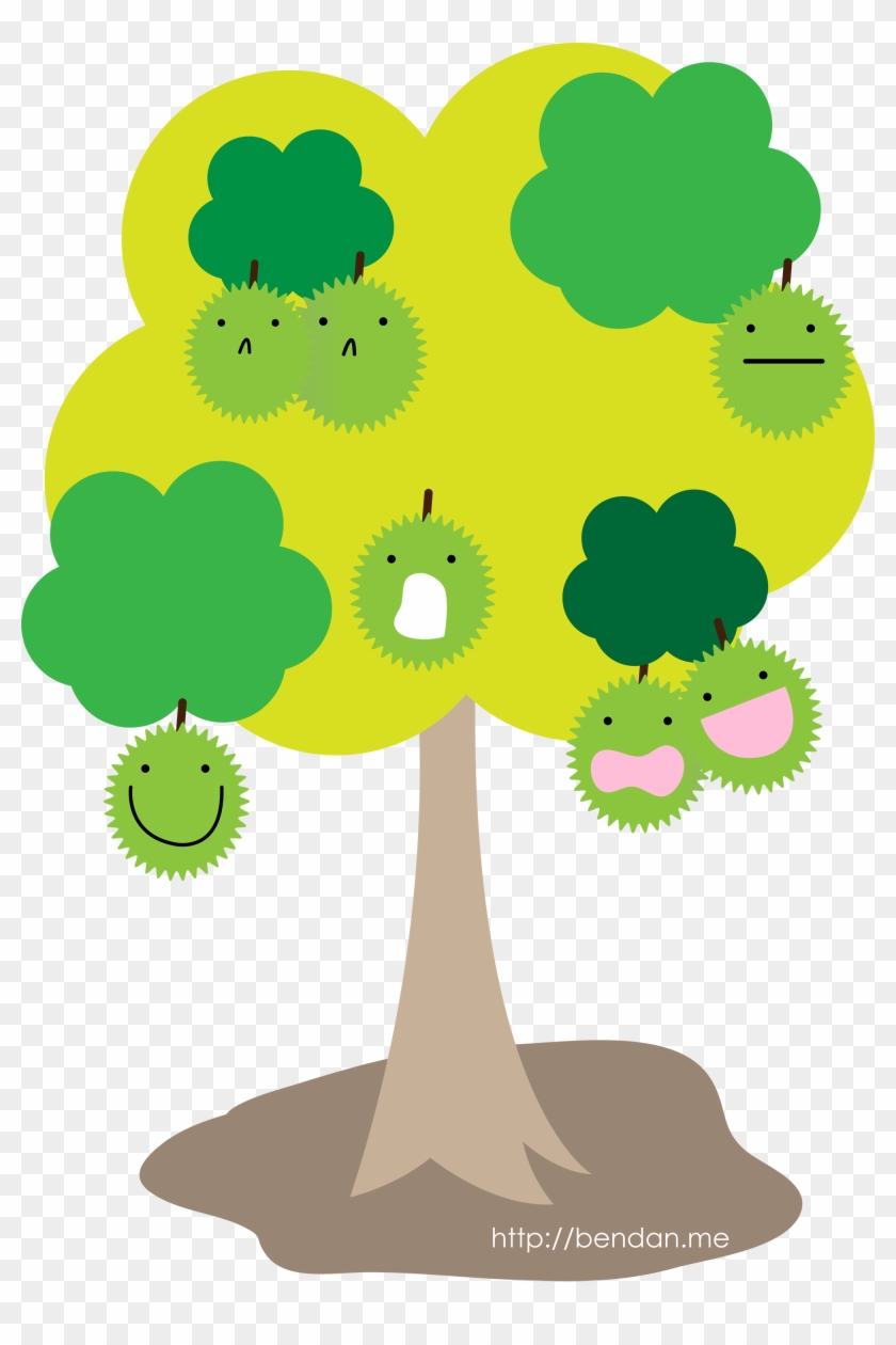 Fruit Tree Cartoon Durian Peach - Durian Tree Art #575386