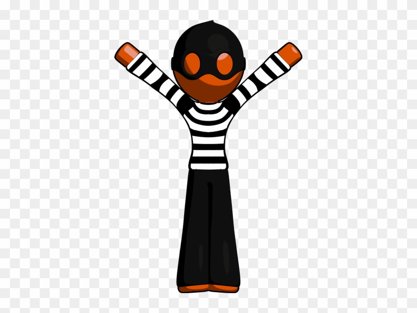 Orange Thief Man With Arms Out Joyfully - Stock Photography #575740
