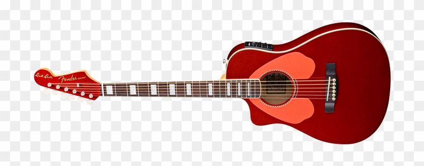 Violão 6 Cordas De Aço, Corpo Estilo Folk Com Cutaway - Fender Dick Dale Malibu Guitar Left Handed #577847