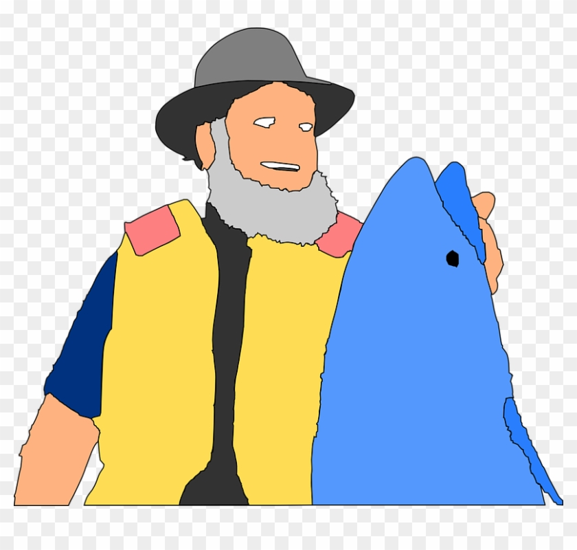 Man Fishing Clipart - Nelayan Vector #578868